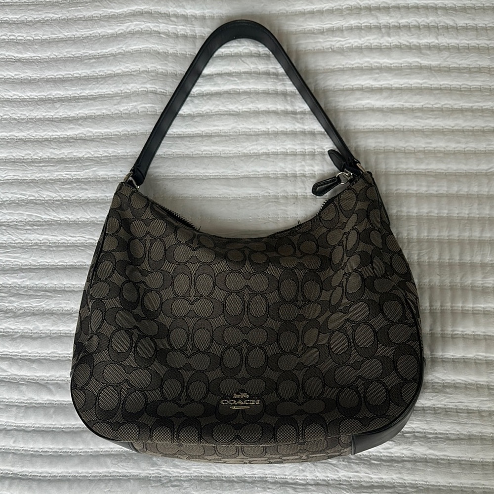 Coach Brown and Black Monogram Shoulder Bags